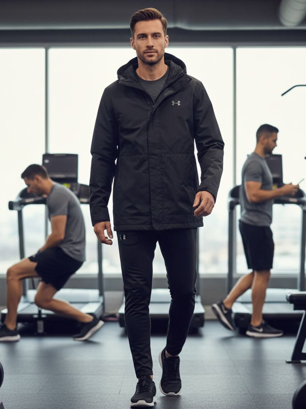 Under Armour ColdGear Black Hooded Jacket Loose Fit L